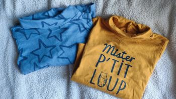 2 t-shirts manches longues col roulé