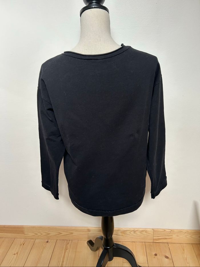 Sweat noir à motifs cœurs - taille L (40) - photo numéro 2