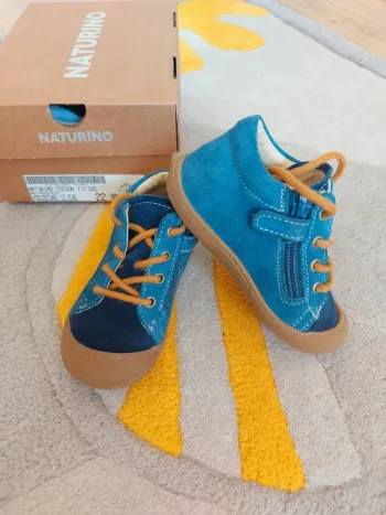 Chaussures Naturino Cocoon ZIP daim bleu 22