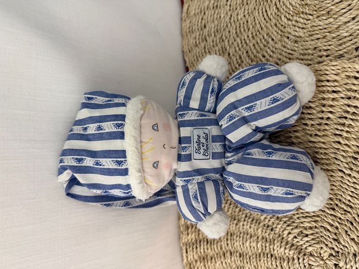 Doudou poupée lutin rayé bleu TARTINE ET CHOCOLAT - photo numéro 4