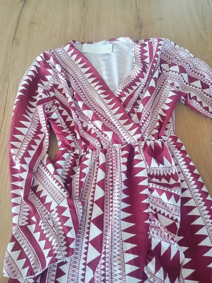 Robe neuve Moda Italia T.M coupe portefeuille imprimé géométrique - photo numéro 5
