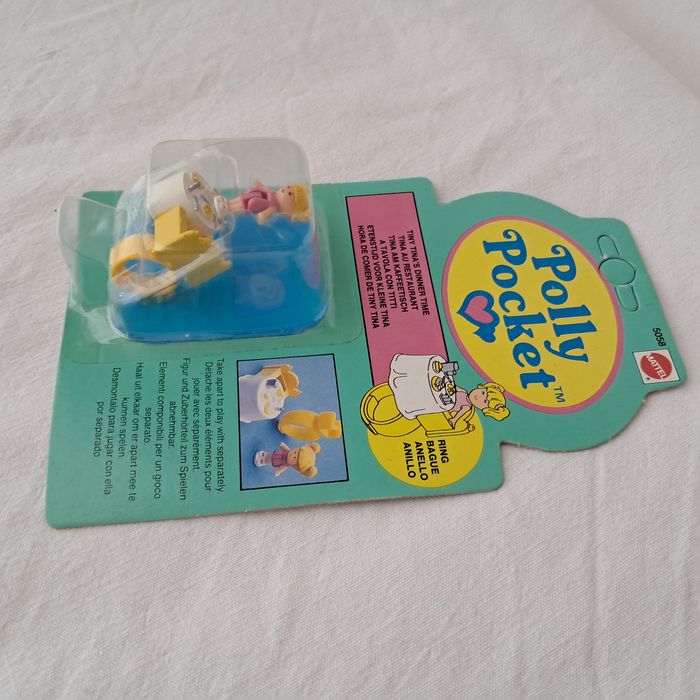 Bague polly pocket bluebird Tina au restaurant Mattel 1989 vintage neuf - photo numéro 7