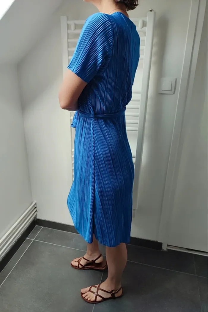 Robe cache coeur tissu plissé M/L neuve - photo numéro 3