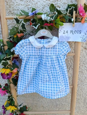Petit haut manche courte avec col Claudine 2ans neuf
