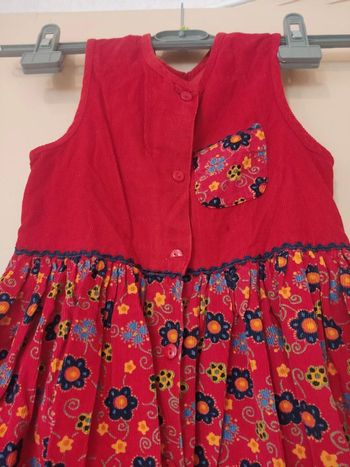 robe velours rouge, 6 ans