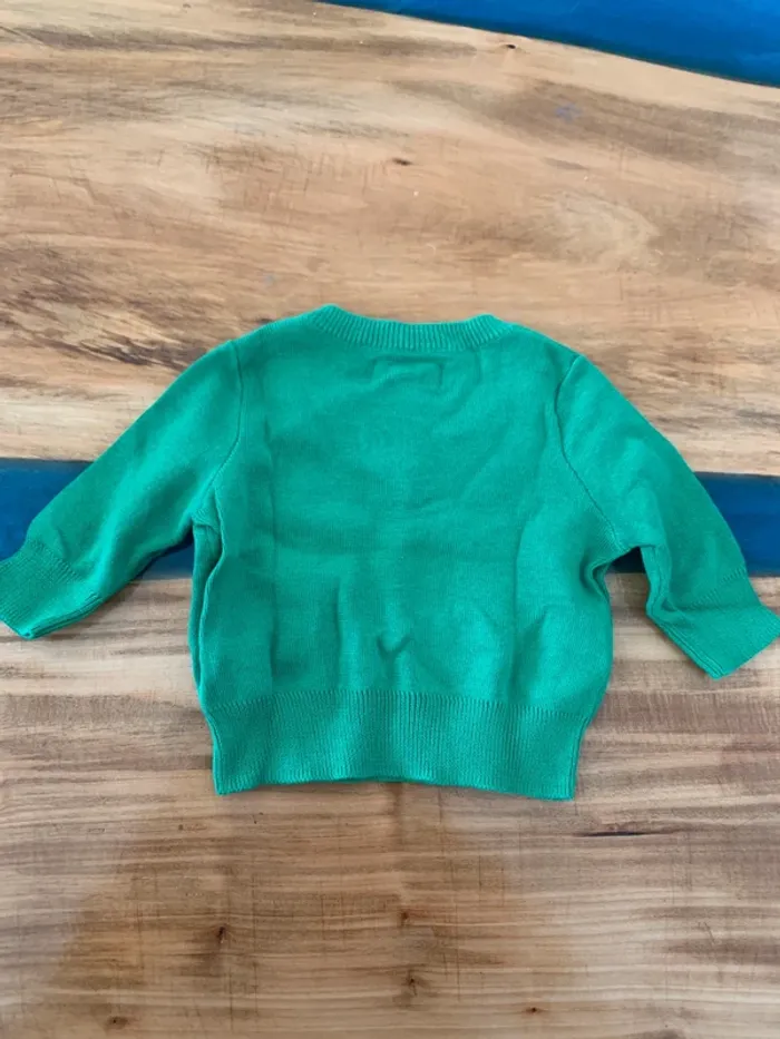 Pull col en V vert Ralph Lauren taille 3 mois - photo numéro 3