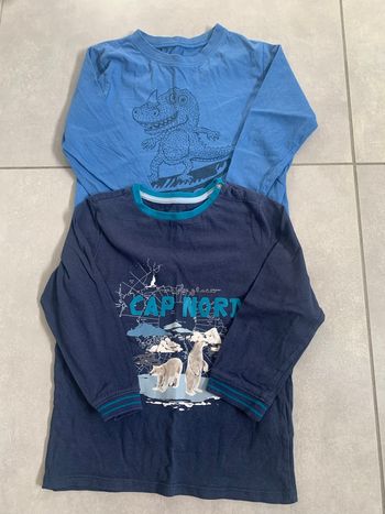 2 tee-shirts manches longues garçon 5/6 ans 
