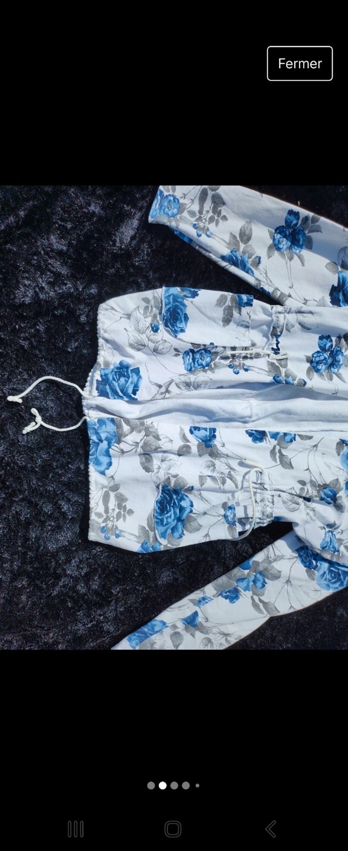 Veste blanche à fleur - photo numéro 2