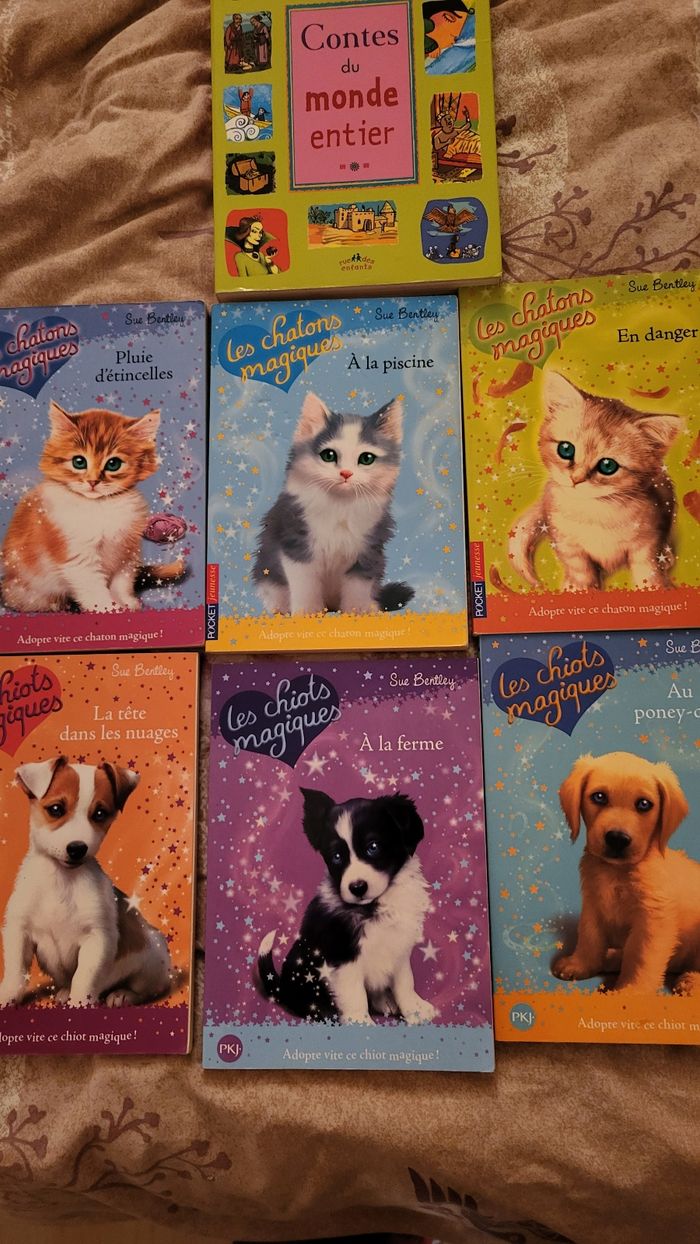 Lot livres enfants chiots et chats magiques