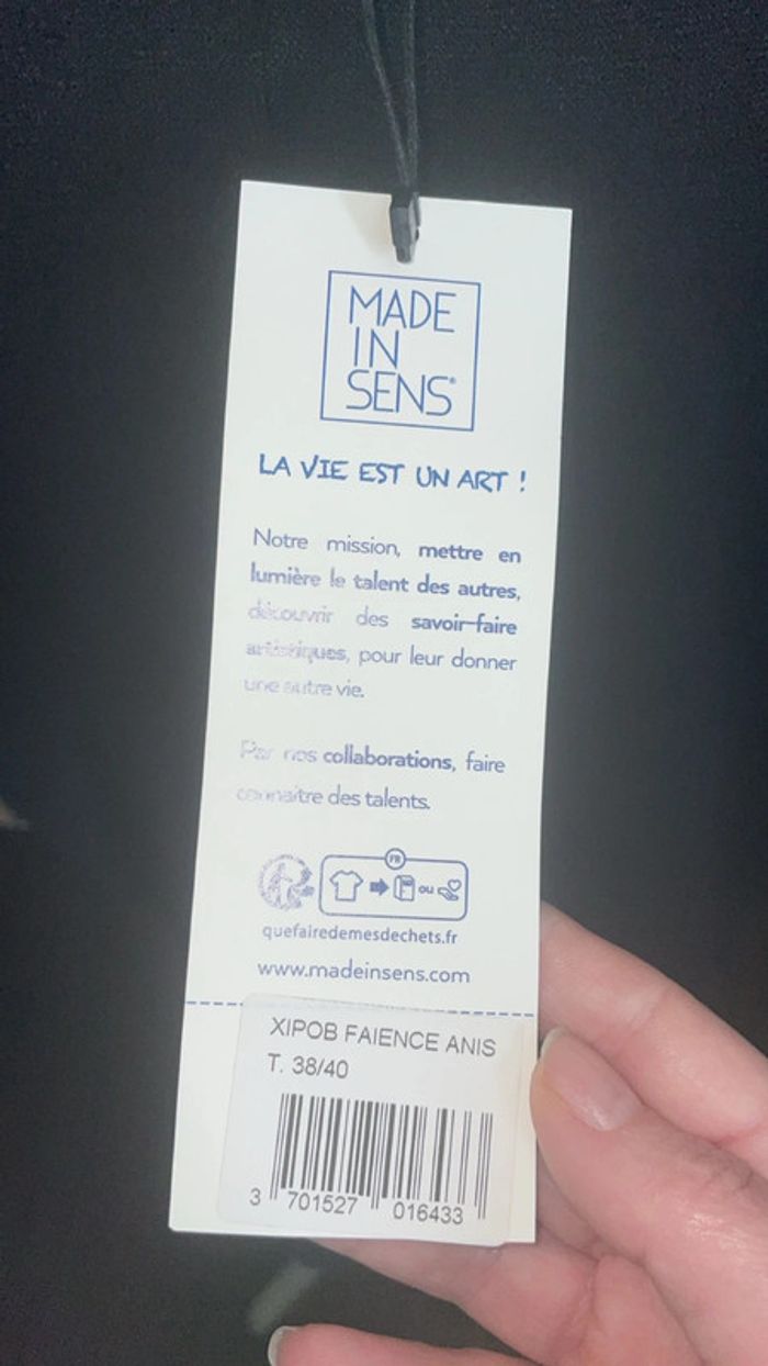 Pull Made In Sens modèle XIPOB Faïence Anis T.38/40 – Neuf avec étiquette - photo numéro 4
