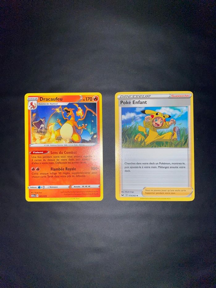 Lots cartes Pokémon Dracaufeu et Dresseur