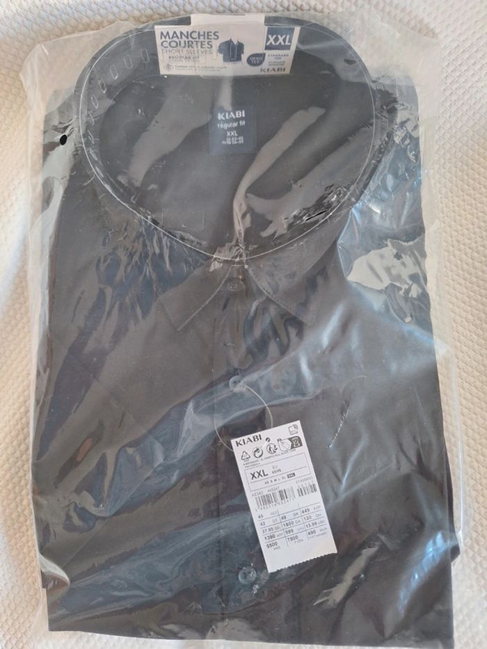 Chemise manches courtes homme XXL noire Neuve