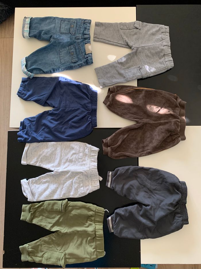 Lot de 7 pantalons joggings 6 mois jean carreaux - photo numéro 9