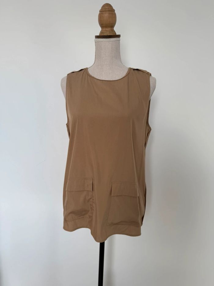 Haut débardeur Zara cargo camisa M top t-shirt Ricamo topje Tanktop Camiseta Canotta Camisola poche - photo numéro 5
