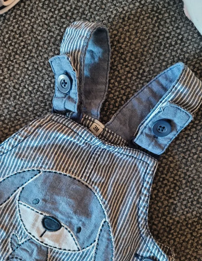 Ensemble salopette short + polo garçon 3 mois - photo numéro 5