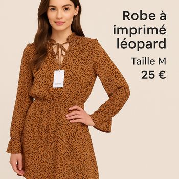 Robe imprimé léopard Golden Live – Taille M – Neuve avec étiquette