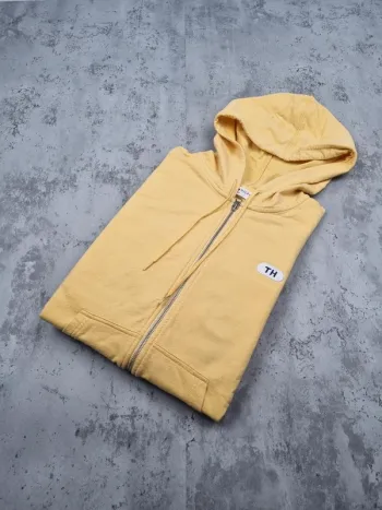 Sweat zippé à capuche Tommy Hilfiger jaune XL Femmes (mesures en photos)