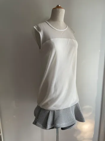 Robe crème JAY AHR drapée plissée T.S résille & viscose