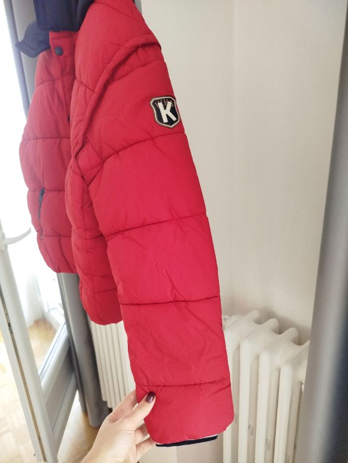 Doudoune rouge moyen fourrée à capuche navy garçon IKKS 14 ans - photo numéro 4