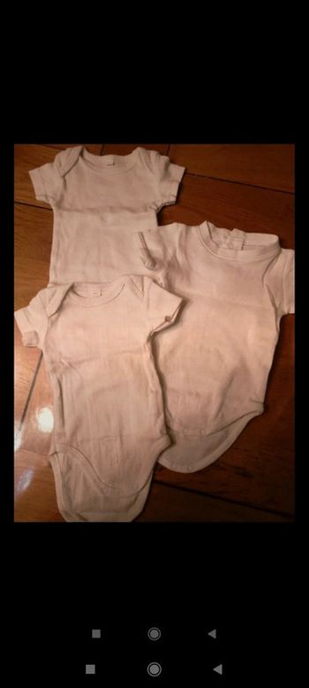 Lot 3 bodies manches courtes 1 mois