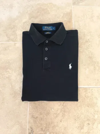 Joli Polo Ralph Lauren homme taille S slim fit noir logo blanc excellent état