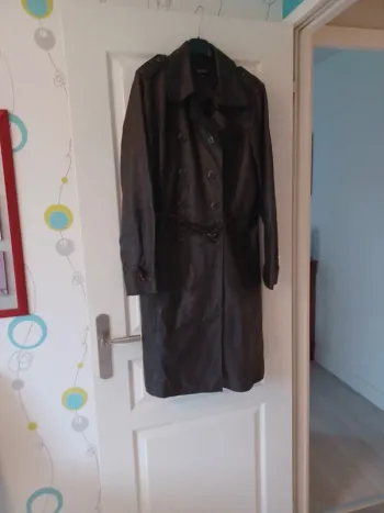Veste longue cuir doublée