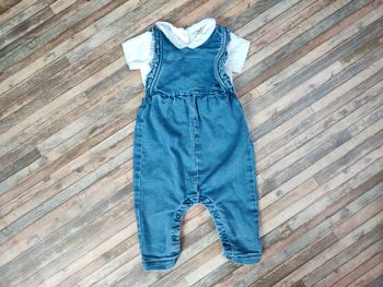 Ensemble salopette Petit Bateau Cyrillus 6 mois 