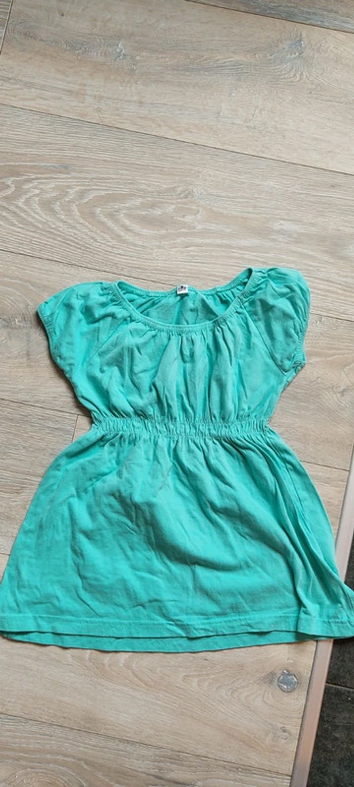 Blouse ceintrée, fille, vert turquoise, 9/10 ans - photo numéro 2