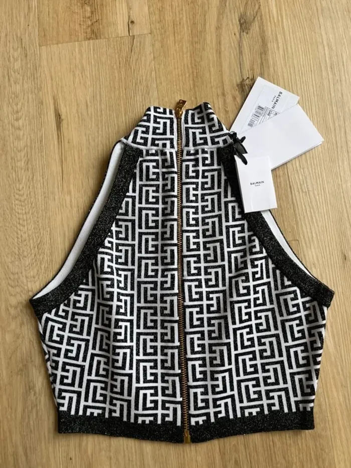 Balmain Top Monogramme Made in France Taille S - photo numéro 2