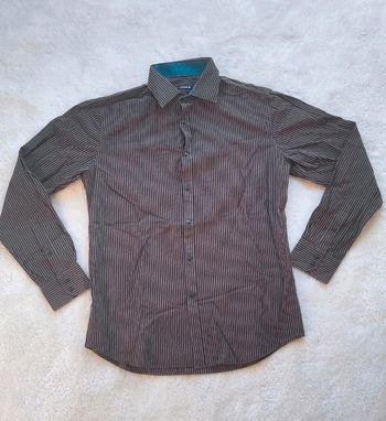 Chemise manches longues OWK L marron à rayures