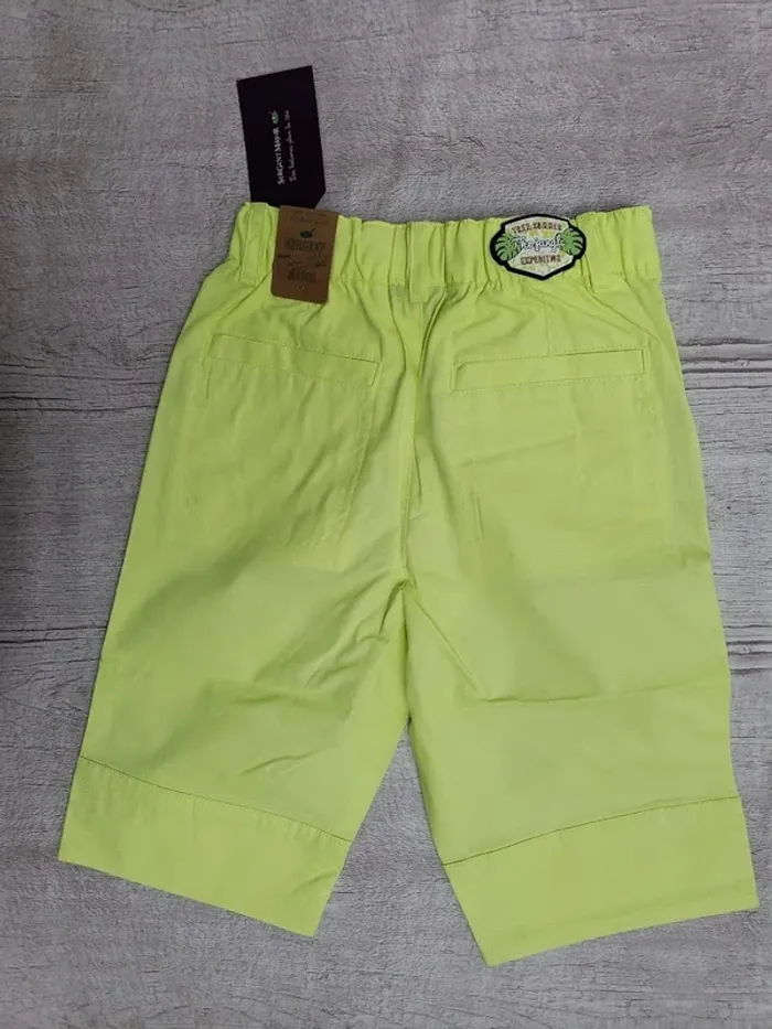 Bermuda Sergent major garçon 9 ans jaune fluo tuxoage - photo numéro 2