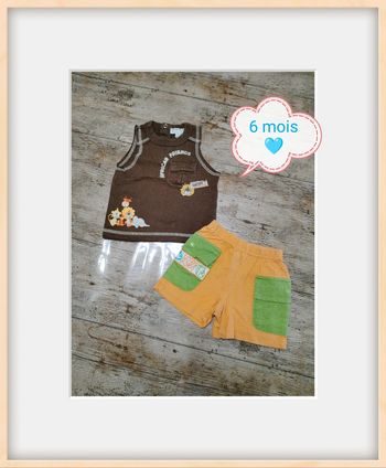 Joli ensemble garçon été 6 mois 68 cm