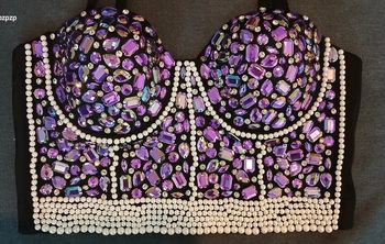 Top court bustier perle