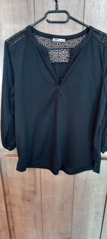 chemise manches 3/4 noire