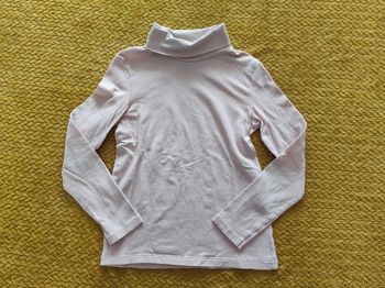 Sous pull fille col roulé rose