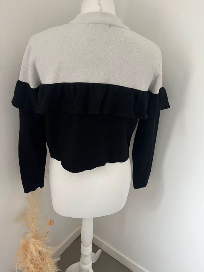 Pull court blanc et noir Zara S - photo numéro 3