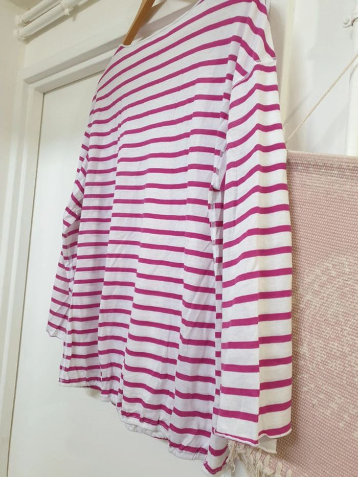 Haut Blouse Top Marinière 100% coton Petit Bateau Taille 16 ans ou M - photo numéro 6