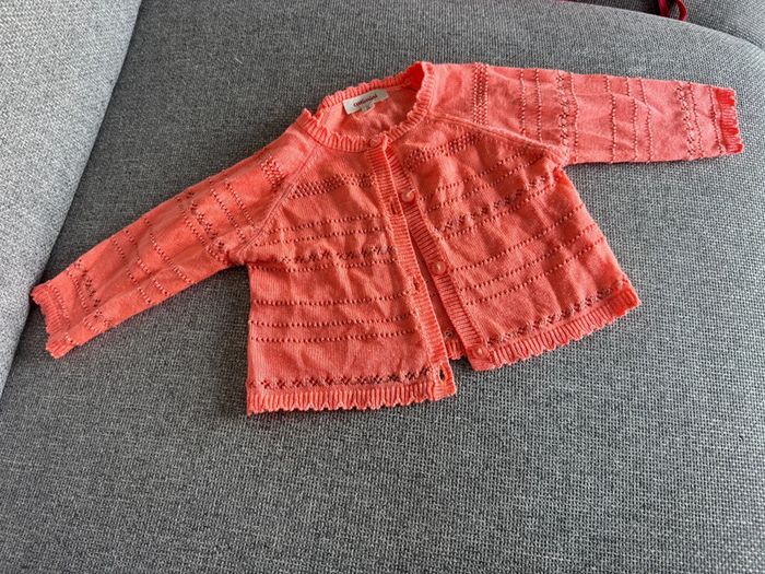 Gilet court catimini orange 6 mois