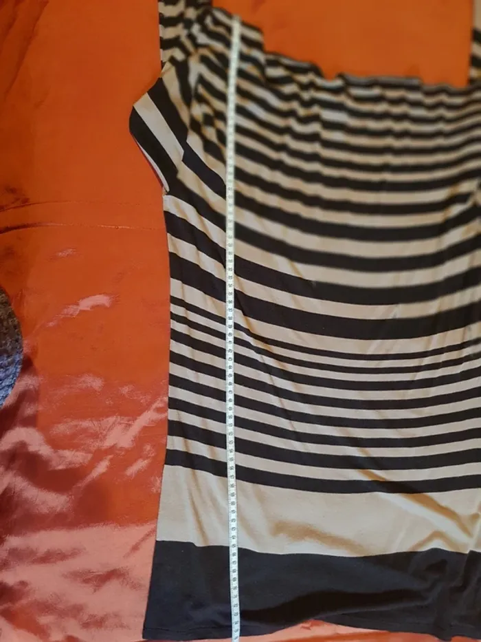 Blouse rayée beige et noir Camaïeu - photo numéro 4