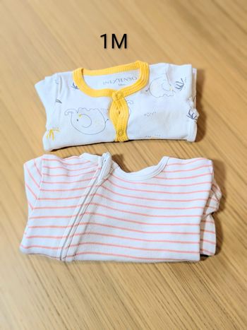 Lot 2 Pyjamas Mi-Saison/Été 1M