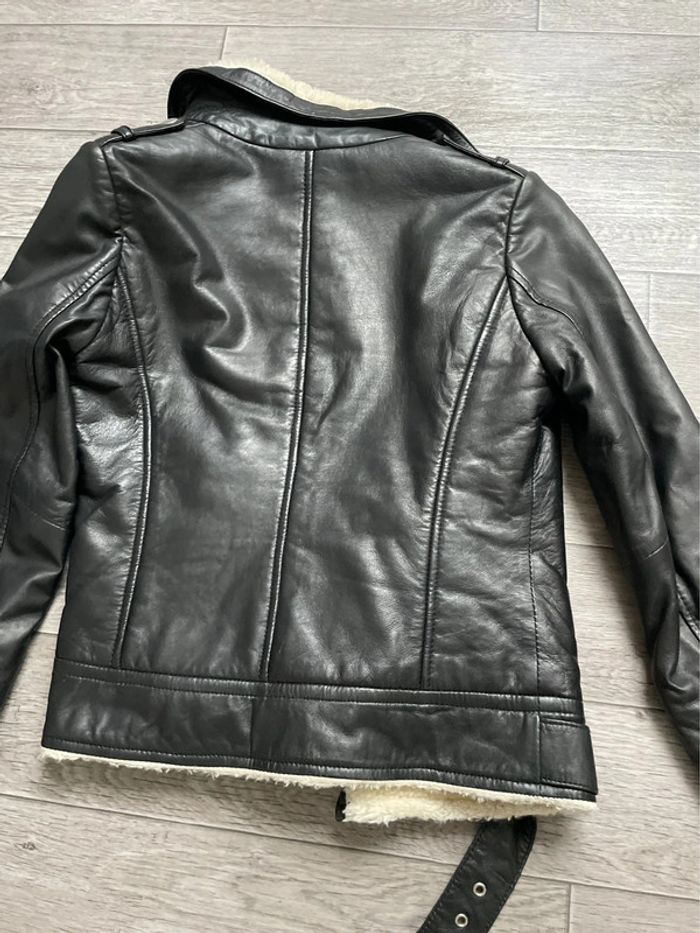 Veste perfecto naf naf en cuir fausse fourrure 34 - photo numéro 12