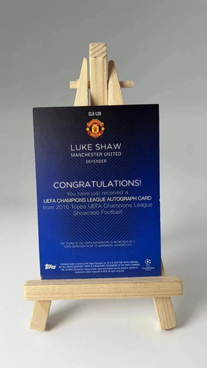 Luke Shaw - cla-lsh - Manchester United - Topps Showcase Champions League - Auto - photo numéro 5