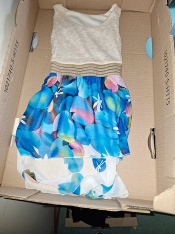 Robe tunique bleu beige