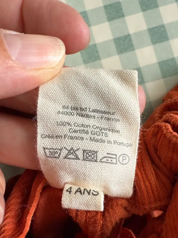 Salopette / combishort enfants velours Lililotte taille 4 ans - photo numéro 7