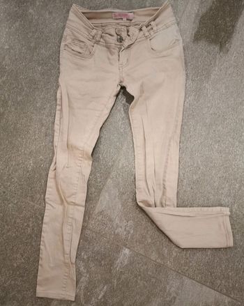Pantalon jean beige femme XS 34
