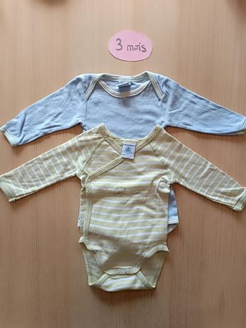 2 bodies 3 mois Petit Bateau