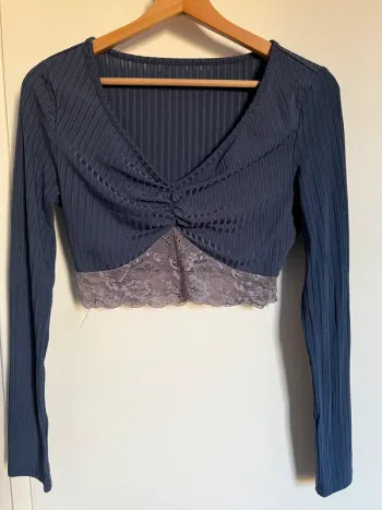 Top court dentelle femme Shein