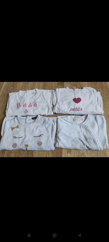 Lot 4 pyjamas bébé fille blanc