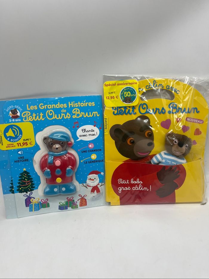 Lot  de 2 coffrets les grandes histoires de Petit Ours brun sonore et sa peluche Neuf