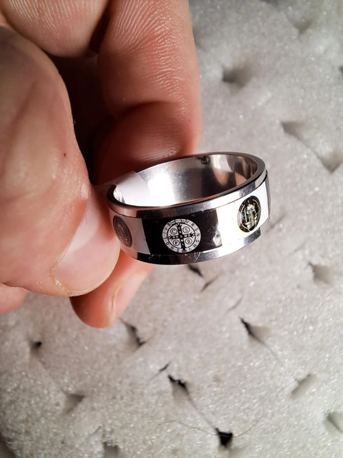 Bague acier inoxydable motifs